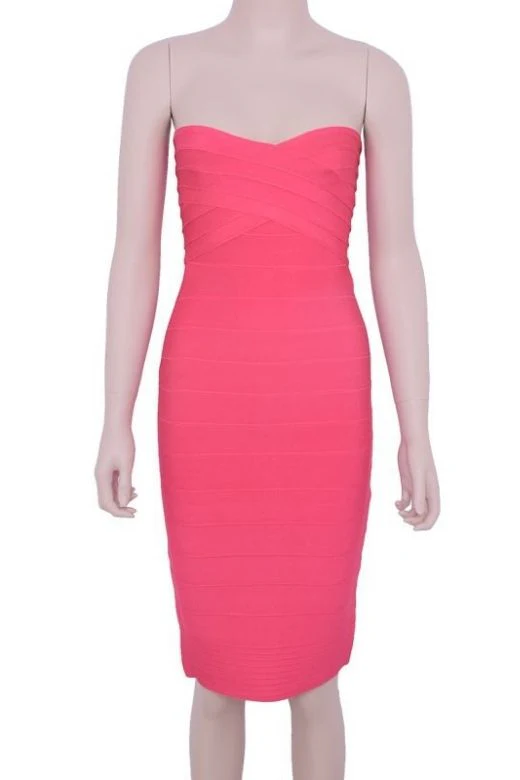 Aaliyah Bandage Midi Dress - Hot Pink - Image 5