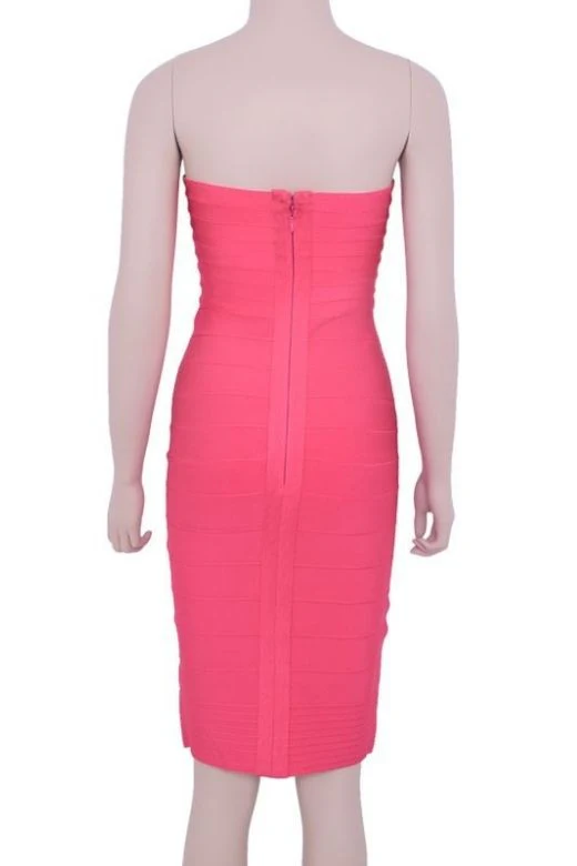Aaliyah Bandage Midi Dress - Hot Pink - Image 6