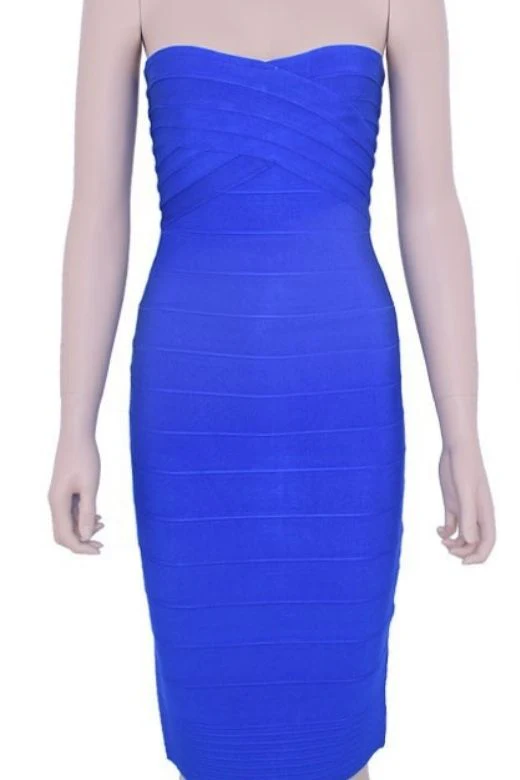 Aaliyah Bandage Midi Dress - Royal Blue - Image 6