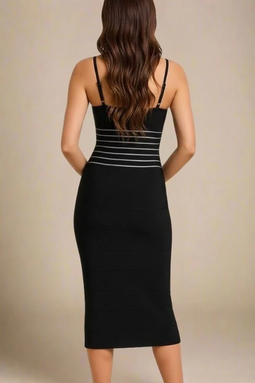 Abigail Bodycon Midi Dress - Classic Black - Image 2