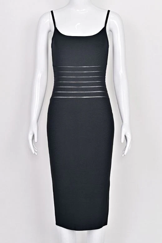 Abigail Bodycon Midi Dress - Classic Black - Image 6