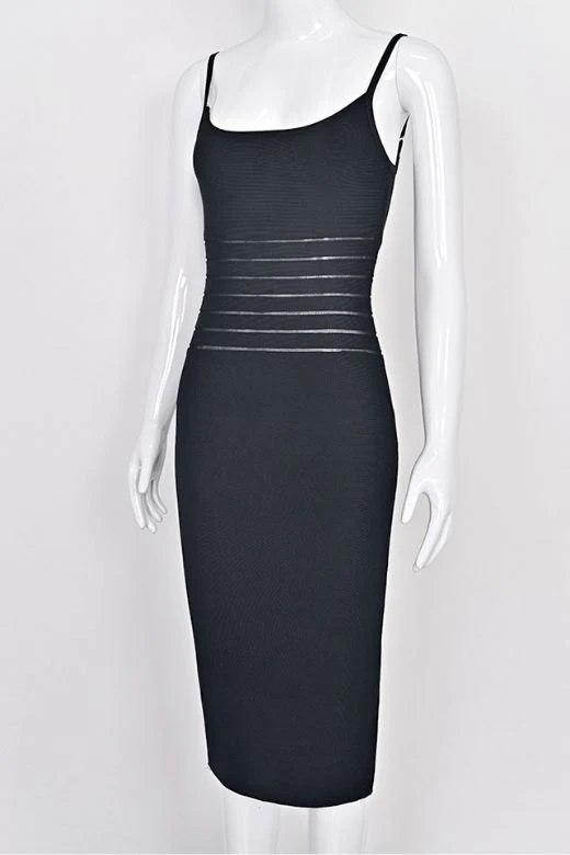 Abigail Bodycon Midi Dress - Classic Black - Image 7