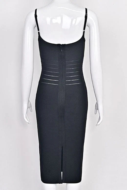 Abigail Bodycon Midi Dress - Classic Black - Image 8