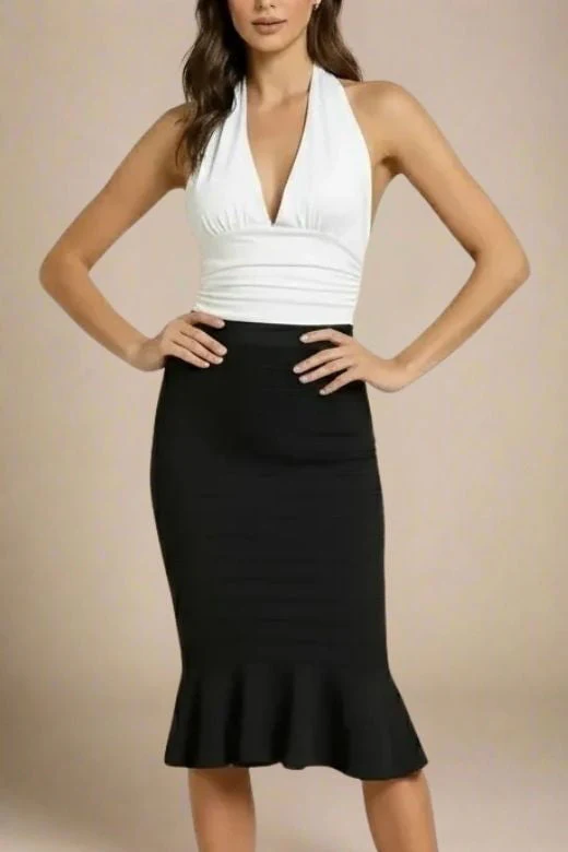 Aby Halter Neck Top - White Pearl - Image 6