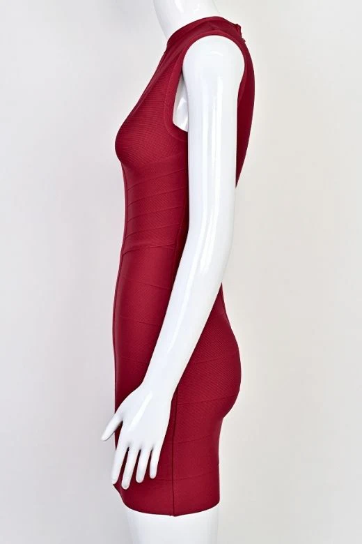 Alora Bandage Mini Dress - Red Wine - Image 10