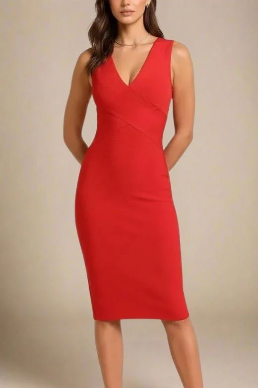 Ash Bandage Dress - Lipstick Red - Image 4