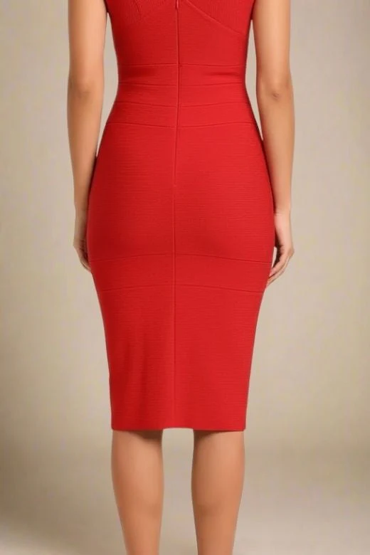 Ash Bandage Dress - Lipstick Red - Image 6