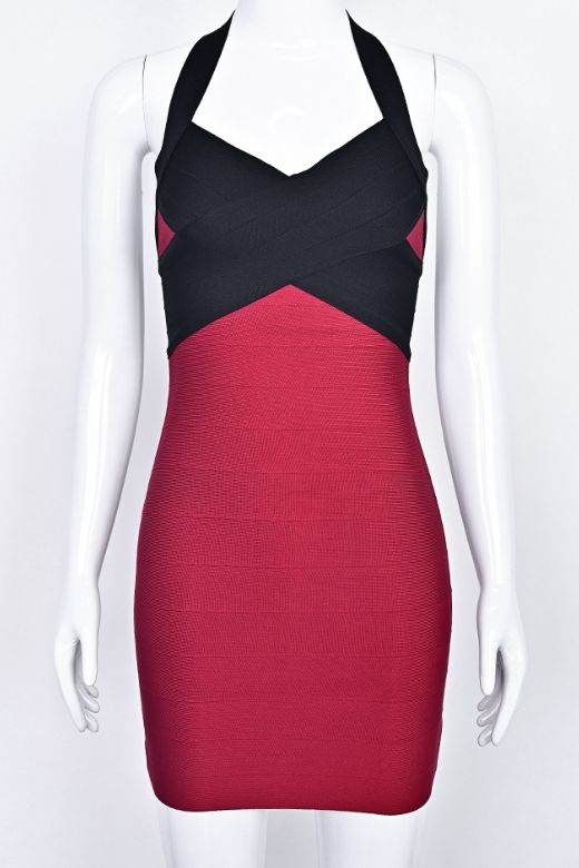 Audrey Bandage Mini Dress - Cherry Red - Image 4