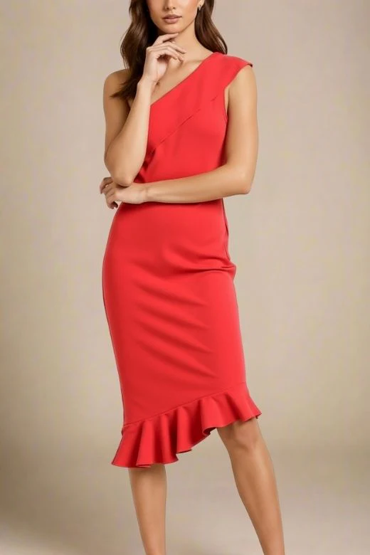 Avery Bandage Dress - Lipstick Red - Image 4