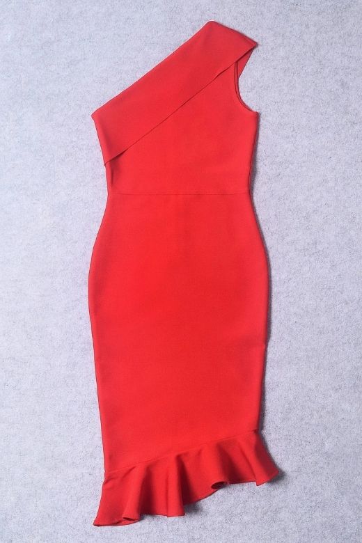 Avery Bandage Dress - Lipstick Red - Image 8
