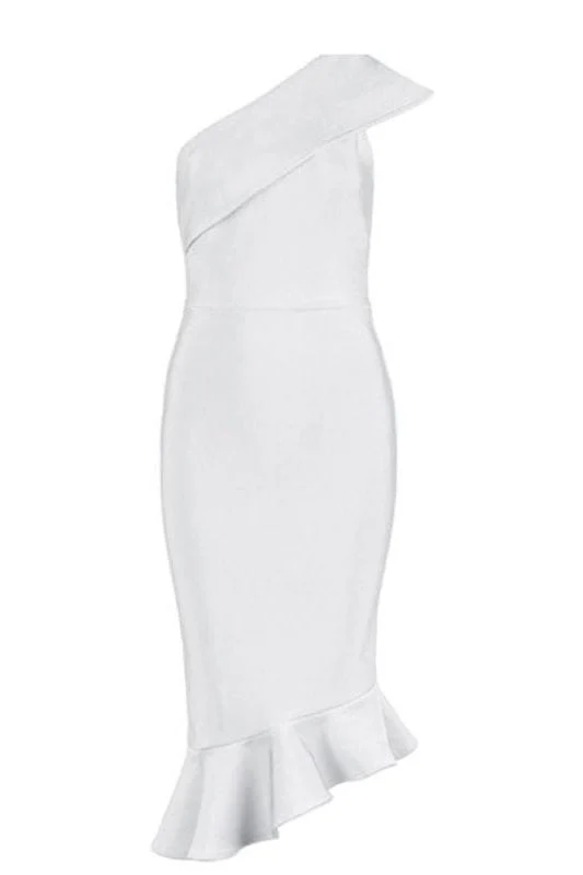 Avery Bandage Dress - White Pearl - Image 2