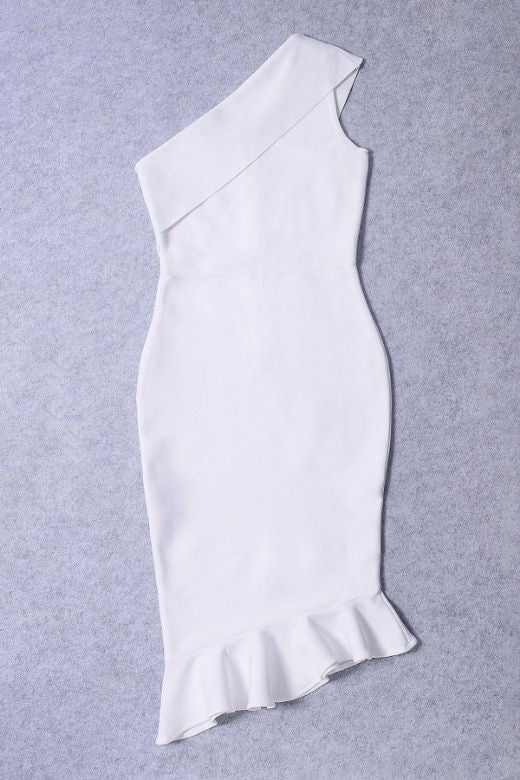 Avery Bandage Dress - White Pearl - Image 8