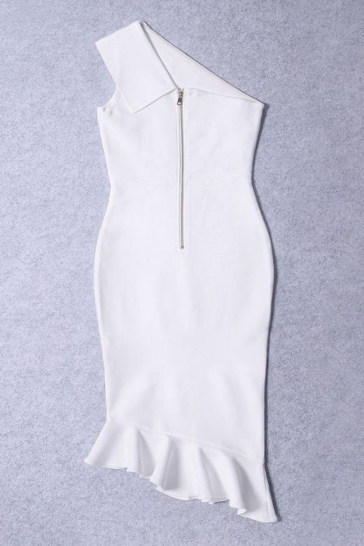 Avery Bandage Dress - White Pearl - Image 9