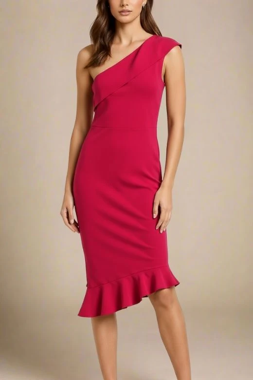 Avery Bandage Dress - Red Wine - Image 4