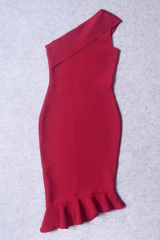 Avery Bandage Dress - Red Wine - Image 8