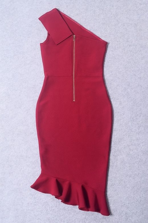 Avery Bandage Dress - Red Wine - Image 9
