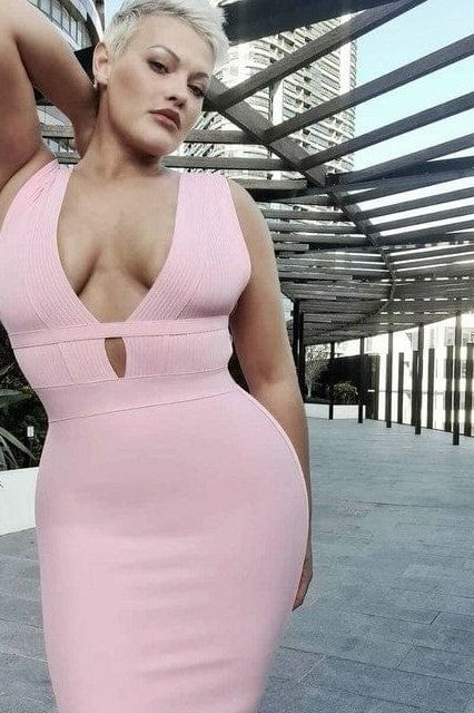 Bay Bandage Dress - Nude (Sale) - Image 5