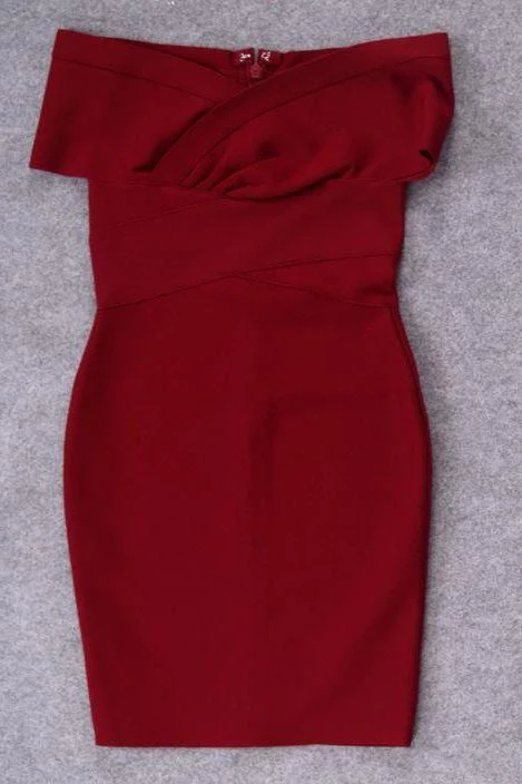 Bea Bandage Dress - Red Wine - Image 9