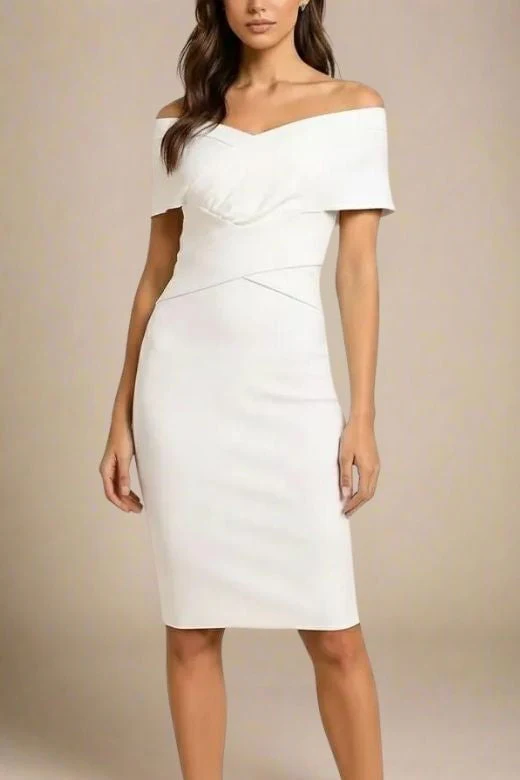 Bea Bandage Dress - White Pearl - Image 5