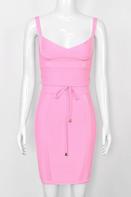 Bek Bandage Dress - Blush Pink - Image 11
