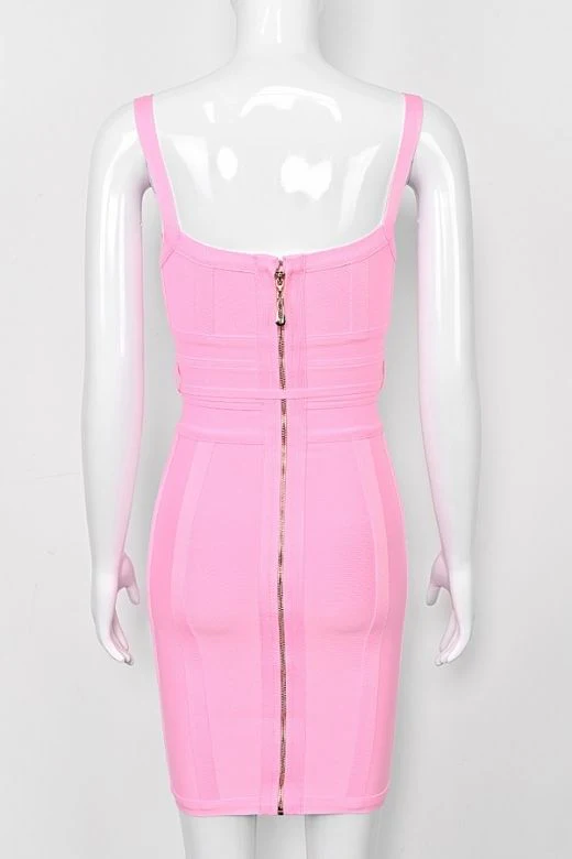 Bek Bandage Dress - Blush Pink - Image 12