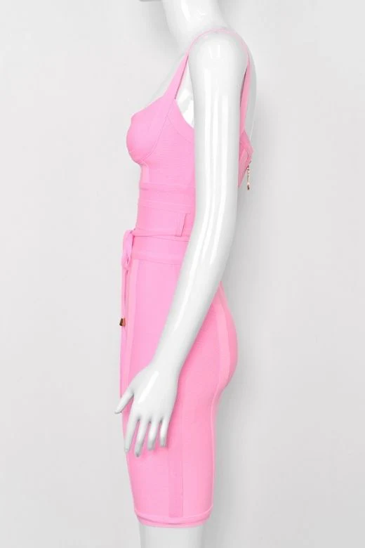 Bek Bandage Dress - Blush Pink - Image 13