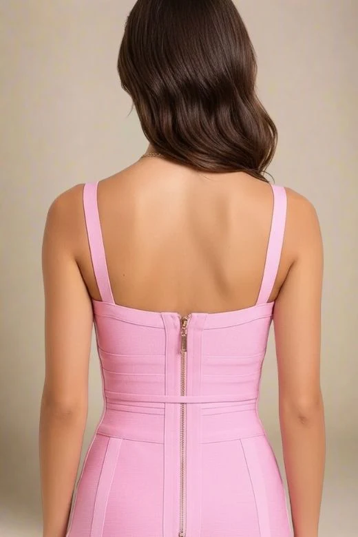 Bek Bandage Dress - Blush Pink - Image 3