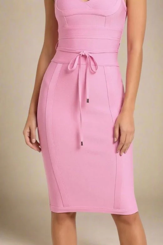Bek Bandage Dress - Blush Pink - Image 7