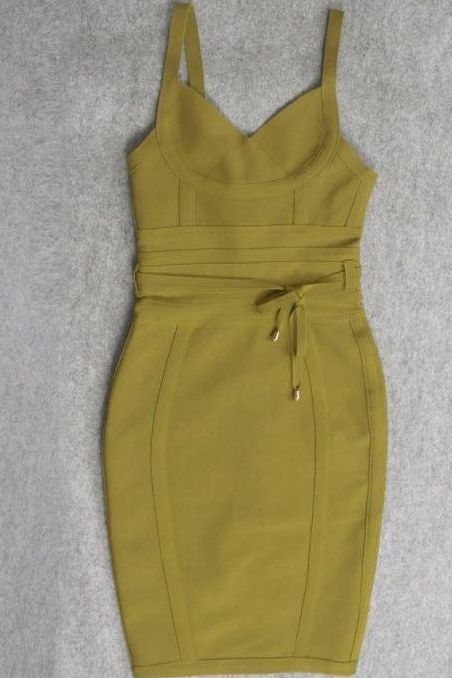 Bek Bandage Dress - Olive Green - Image 11