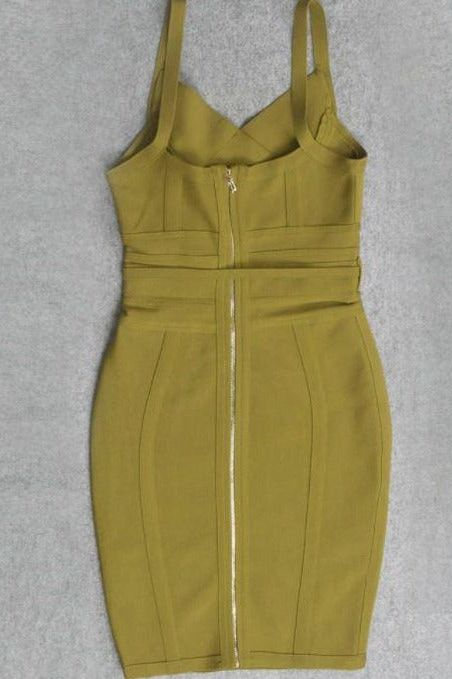 Bek Bandage Dress - Olive Green - Image 12