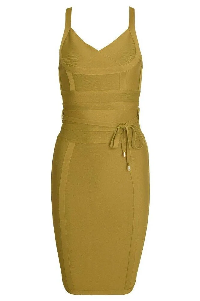 Bek Bandage Dress - Olive Green - Image 2