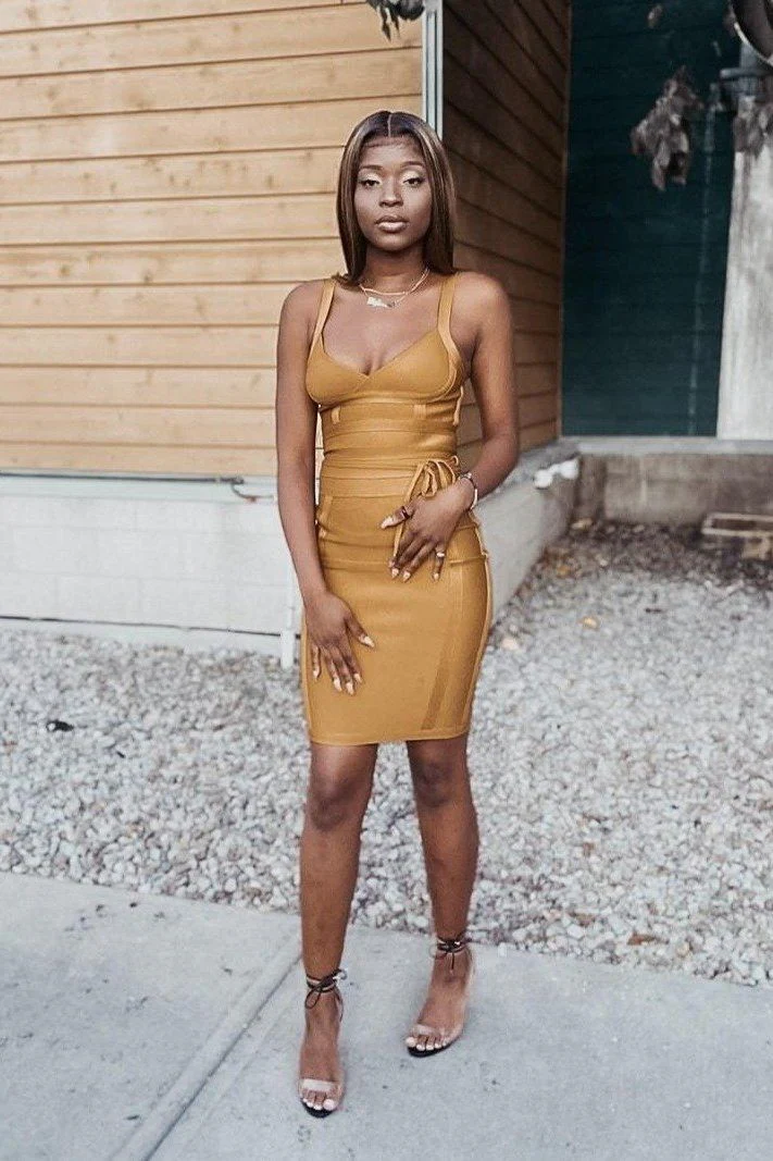 Bek Bandage Dress - Olive Green - Image 8