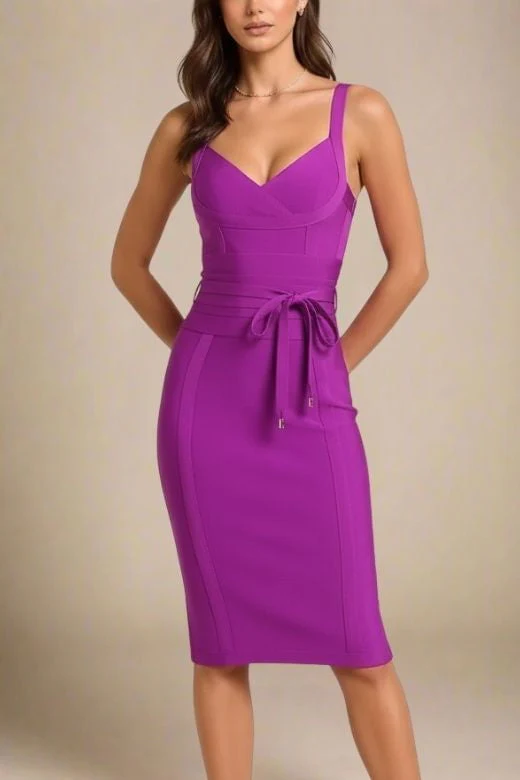 Bek Bandage Dress - Plum Purple - Image 4