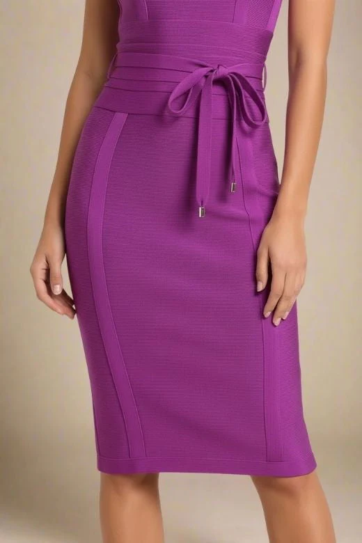 Bek Bandage Dress - Plum Purple - Image 7