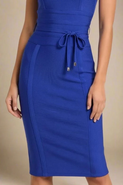 Bek Bandage Dress - Royal Blue - Image 6