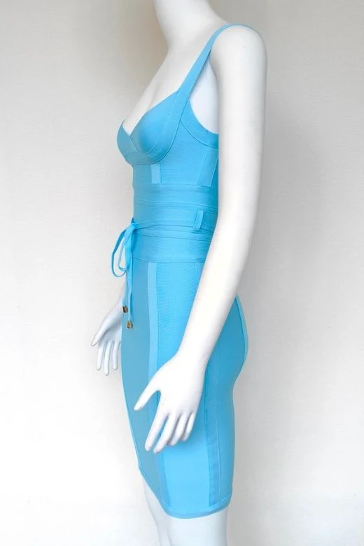 Bek Bandage Dress - Sky Blue - Image 11