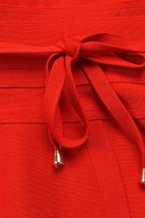 Bek Bandage Dress - Lipstick Red - Image 12