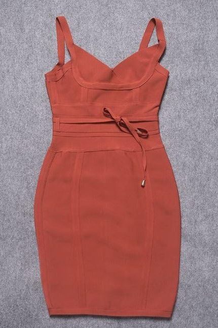 Bek Bandage Dress - Burnt Orange - Image 11
