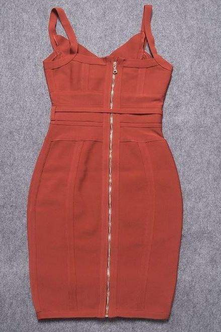 Bek Bandage Dress - Burnt Orange - Image 12
