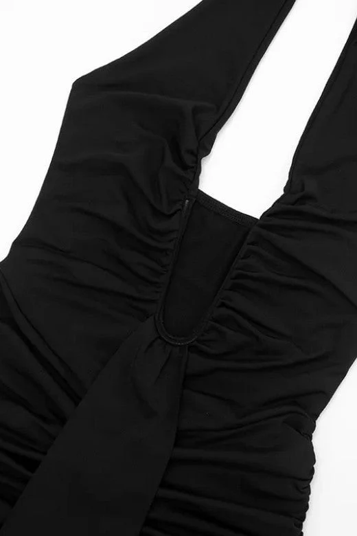 Bella Bodycon Wrap Maxi Dress - Classic Black (Sale) - Image 10