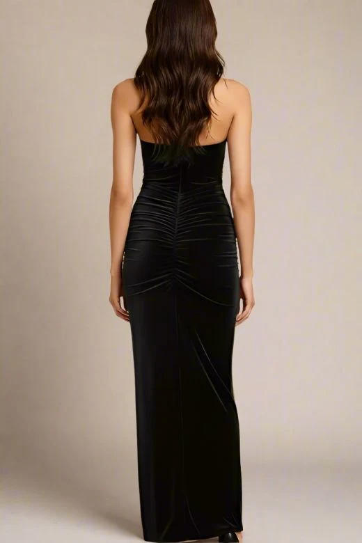 Bella Bodycon Wrap Maxi Dress - Classic Black (Sale) - Image 2