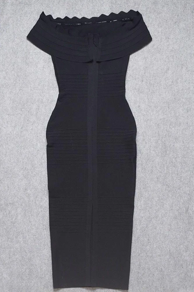 Billie Bandage Midi Dress - Classic Black - Image 10