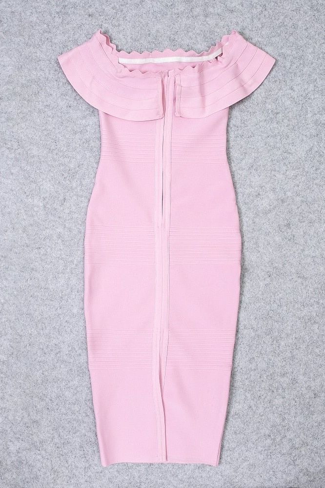 Billie Bandage Midi Dress - Dusty Pink - Image 9