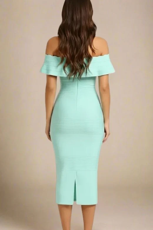 Billie Bandage Midi Dress - Mint Green - Image 3