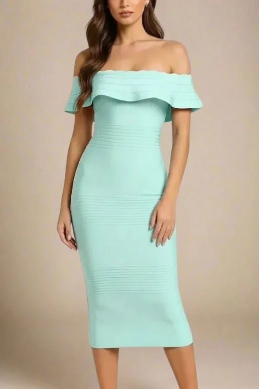 Billie Bandage Midi Dress - Mint Green - Image 4