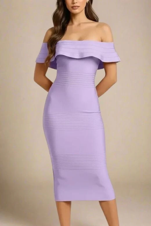 Billie Bandage Midi Dress - Violet Purple - Image 5