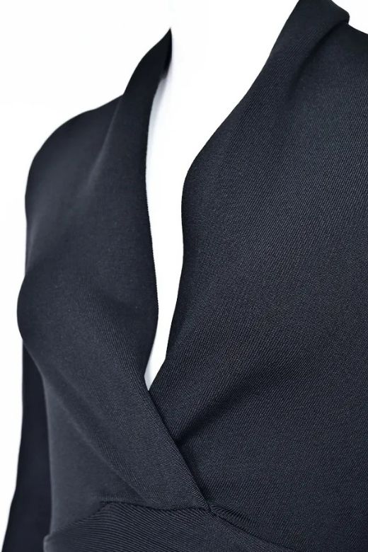 Blaire Long Sleeve Bandage Dress - Classic Black - Image 10