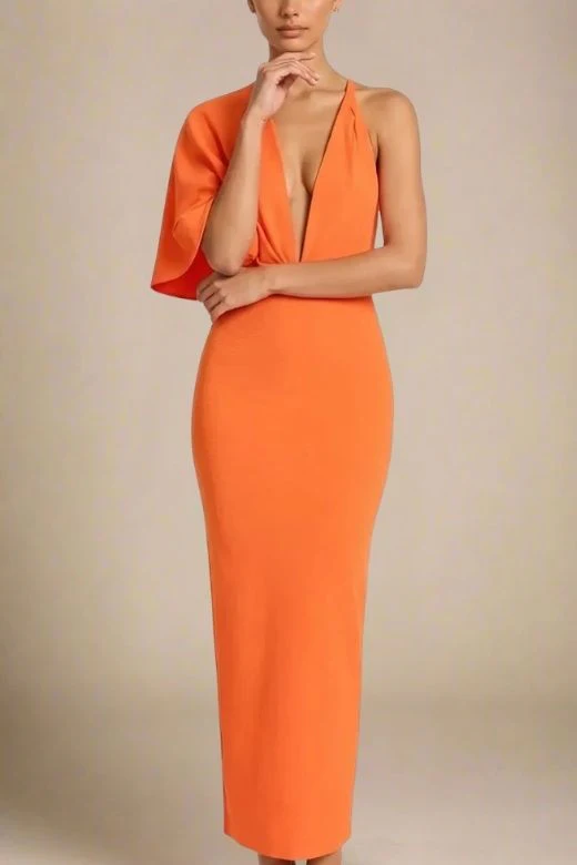 Blake Bandage Maxi Dress - Apricot Orange - Image 6