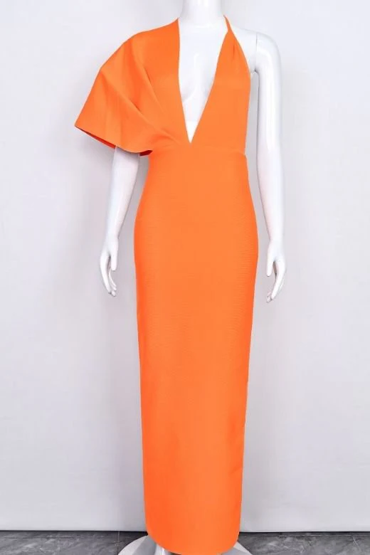 Blake Bandage Maxi Dress - Apricot Orange - Image 7
