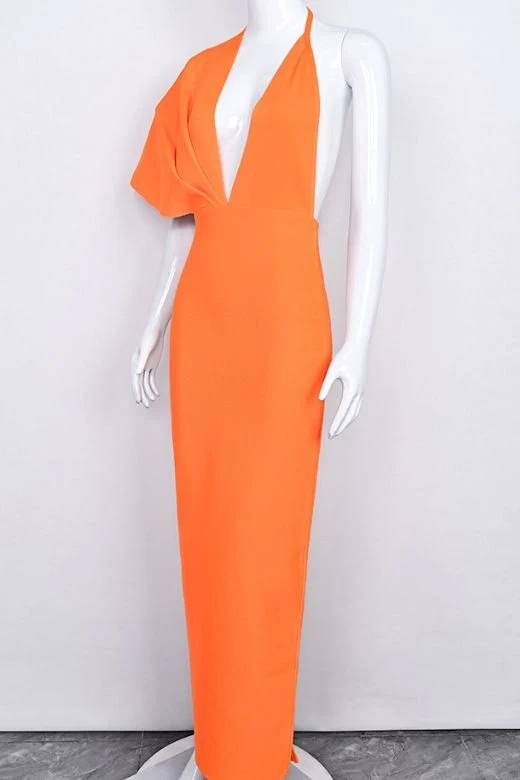 Blake Bandage Maxi Dress - Apricot Orange - Image 8
